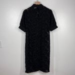 VERO MODA Aware by Black Floral Burnout Mock Neck Dress Puff Sleeve XS Photo 2