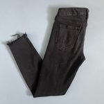 MOTHER Denim Mother Looker Ankle Fray Blackbird Black Jeans Photo 3