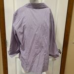 Las Olas Purple Striped Button-Down Shirt with Fish Embroidery Photo 5