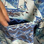 California Swimwear sz M blue tiki hula 100% cotton button Photo 3