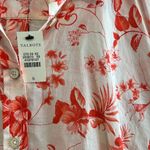 Talbots NWT Light Weight Printed Poplin Career Button Up Vacation Blouse Top, S Photo 1