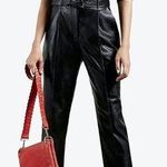 Ted Baker ππ Faydell Pleather Belt Detail Trouser ~ Black US 10 NWT Photo 0
