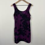 barney's new york Vintage 100% Silk Purple Black Floral Sleeveless Dress, 8 Photo 1