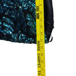 Love Reign  Black Strapless Jumpsuit Teal Sequin Bodice Wide Leg M Whimsigoth Photo 7