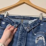 American Eagle Fold Over Waist Baggy Distressed Mom Jeans Photo 3