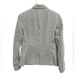 J.Crew Seersucker Blue and White Striped Cotton One Button Blazer Size 4 Photo 5
