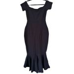 Lulus NWOT  How Much I Care Midnight Blue Off The Shoulder Midi Dress Size Small Photo 3