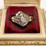 Solid 14k Yellow Gold And Natural Diamond Wedding Ring Size 5.5 Photo 1