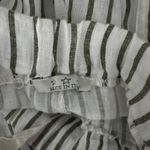 Unbranded Pants Womens Medium White Gray Striped Linen Casual Coastal Minimalist Photo 6