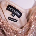 Retrofête Retrofete Ella Beaded Sequin Sparkle Embellished One Shoulder Mini Dress Bronze Photo 2