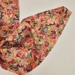 Anthropologie Kachel x Scarf Bow Pink satin Flower Print Scrunchie Photo 2