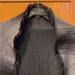 Gabrielle Ghino Italian Made Black/Gray Striped Mixed Fabric Wrap Cardigan. S Black Photo 2