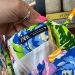 ZARA bubble mini Printed Draped Dress sleeveless multi floral Photo 3