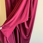 NEW ASOS MATERNITY ONE SHOULDER MIDI DRESS WINE WOMENS SIZE 6 RUFFLE Red Photo 4