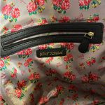 Betsey Johnson Goth Glam Bow Stripe Floral Backpack Black Pink Photo 4