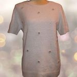 Elle  white fluffy sweater with nice Embellishment Photo 0