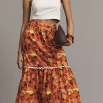 Anthropologie NWT Farm Rio x Floral Maxi Skirt Photo 0