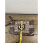 Guess Logo Clutch With Strap Brown Faux Croc Zip Up Photo 10