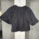 Madewell NWT Bubble-Sleeve Top Poplin True Black Photo 2
