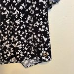 Michael Kors MICHAEL Floral V-Neck Blouse Top – Black & White – Size Large Photo 6