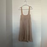 American Eagle  mini dress  Tan Cream Checkers Ruffles Country Festival NWOT XL Photo 1