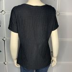 Calvin Klein  Black Textured Striped Shirt Size Medium Photo 4