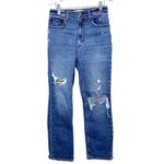 Abercrombie & Fitch Fitted Ultra High Rise Ankle Straight Distressed Denim Jeans Photo 2