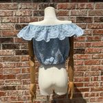 Streetwear Society  Blue Ruffled Crop Top Photo 7