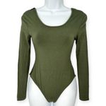 Ivy Park by Beyoncé | XXS | Dark Khaki Green Logo Ribbon Long Sleeve Bodysuit Photo 3