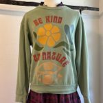 Desert Dreamer Green Oversized " Be Kind to Nature " Crewneck Sweater Size XS Photo 0