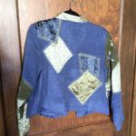Womens Vintage Napa Valley Petites Blue Patchwork Beaded Multimedia Jacket lg Size undefined Photo 4