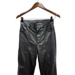 ZARA  High Rise Front Seam Kick-Out Faux Leather Pants Black w/ Zipper size S Photo 2