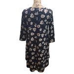 Heathmoor Floral Print Dress Women's Size L Navy White Red Casual Blue Size L Photo 3