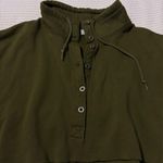 Olive Green Cropped Sweatshirt Size L Photo 1
