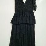 Joie  Johnesha Black Swiss Dot Lace V Neck Sleeveless Dress 0 Photo 11