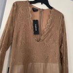 Bebe VEGAN LEATHER LACE MIDI DRESS Photo 4