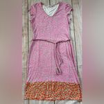 Boden Jersey Knit Print Color Block Dress Size 10L Portugal Office Summer Spring Pink Photo 3