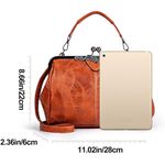 Elegant blue leather kiss lock Handbag new! Photo 4