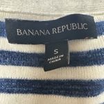 Banana Republic Women’s Size S Navy White Striped V-Neck Knit Sweater Photo 4