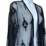 Chaser  Black Lace sheer Kimono Robe M/L Photo 6