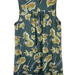 Entro Green Floral Sleeveless Lined Split Neck Crochet Pullover Mini Dress Sz S Photo 1