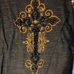 L&B  embellished leopard shirt Beautiful ! MEDIUM Photo 4