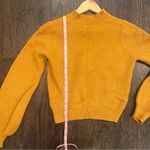Women's Mustard Cropped Mock Neck Ribbed Sweater Size Small Yellow Photo 2