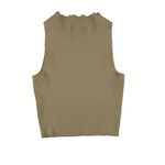 Lovers + Friends  - Sleeveless Lettuce Neck Knit Tank in Tan Photo 2