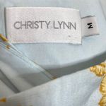 Christy Lynn Fernanda Midi Dress Linen Cross Back A Line Womens Size Medium M Blue Photo 9
