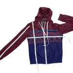 Empyre Women's Aztec Colorblock Hooded Y2K Vintage Windbreaker Jacket Sz Medium Purple Photo 3