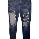 American Eagle  Super Distressed Dark Wash High Rise Denim Jeggings Photo 0