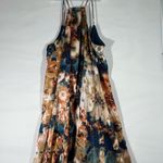 Nicole Miller New York Floral Slip Maxi Dress With Pockets Small Fall Colors NWT Photo 1