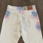 Levi's NWT 501 Jeans Denim Y2K Women Size 27x30 White Tie Dye Denim Button Fly Photo 13
