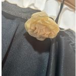 Vintage Paper Tag Black Ruffled Tiered Spaghetti Strap Dress Floral Accent Sz 10 Photo 2